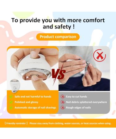 2 in 1 Electric Nail Clipper 3 Speeds Levels Electric Nail Trimmer with Nail Clip Storage Rechargeable Automatic Nail Clipper Portable Electric Fingernail Cutter Safety for Adult Kids Elderly(white) - Buy Online on GoSupps.com