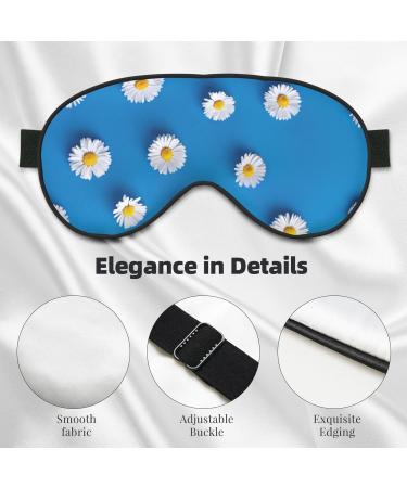 White Daisy Light Blocking Eye Mask - Soft Adjustable Sleep Mask for Travel & Yoga - Buy Online on GoSupps.com