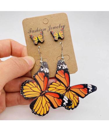 FEYLIE Earrings - 2 Pairs Elegant Butterfly Studs for Women | Summer 2023 Trendy Bohemian Jewelry Accessories - Buy Online on GoSupps.com