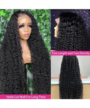 26 Inch 13x6 HD Transparent Curly Lace Front Wig Human Hair - 180% Density Pre Plucked Deep Wave Curly Wig with Baby Hair for Black Women - Bleached Knots - 26 - Buy Online on GoSupps.com