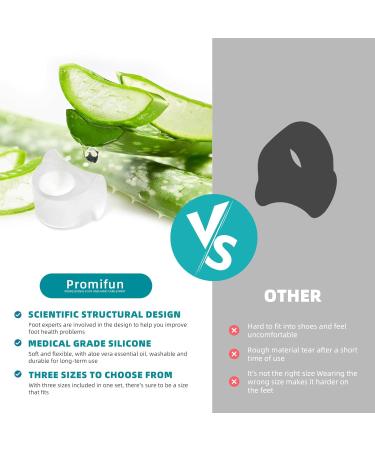 Toe Separators for Overlapping Toes - Aloe Vera Toe Spacers for Hammer Toe Bunion Relief & Big Toe Alignment | 12 Pack Clear (Large - Buy Online on GoSupps.com