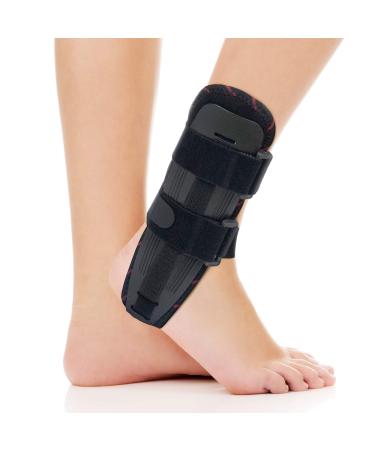 ORTONYX Ankle Stabilizer Brace Stabilizing Stirrup Splint - One Size Fits Most - Black One Size Fits Most Black