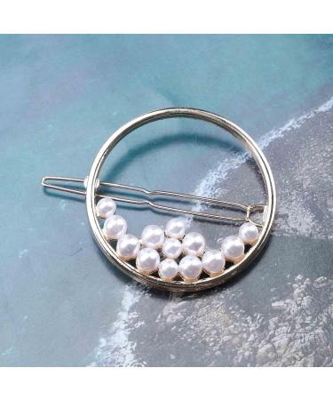 Yheakne Boho Pearl Circle Hair Clip Gold Pearl Barrette Hairclips Vintage Round Hair Barrette Pins Decorative Bobby Pin Geometry Hair Accessories for Women and Girls Gifts (Gold Pearl) - Buy Online on GoSupps.com