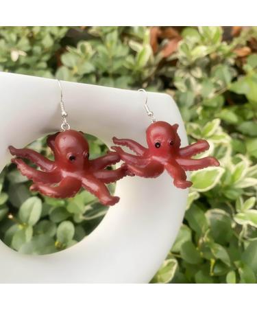 Feyley Eight-Armed Octopus Earrings | Punk Hip-Hop Resin Drop Earrings | Statement Jewelry Gift for Women & Girls - Buy Online on GoSupps.com