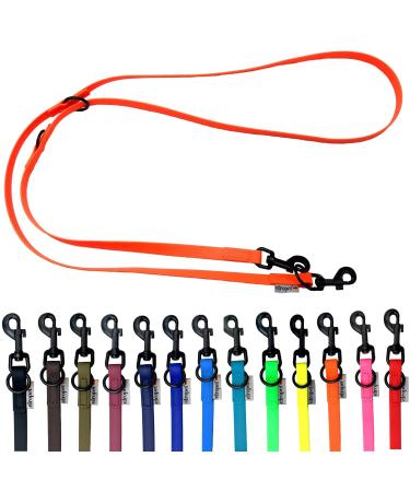 Biothane Dogeline Black Hook adjustable for small dogs / large dogs 2m / 2.40m / 2.80m / 3.50m / 5m (neo -orange 5m x 9mm) 5m x 9mm neonorange