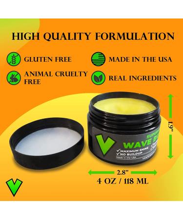 Veeta Superior Wave Butter - 360 Wave Grease for Men | Maximum Shine, Non Greasy Formula | Softens & Conditions with Shea & Tangerine Butter | No Buildup Wave Cream (4 oz) - Buy Online on GoSupps.com