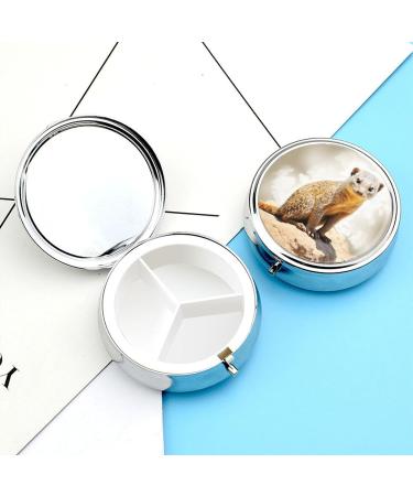 Travel Pill Box with Meerkats - 3 Compartment Portable Pill Organizer for Purse & Pocket - Buy Online on GoSupps.com