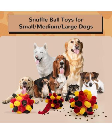 Larimu Sniffing Ball for Dogs - Interactive Snuffle Toy for Small & Medium Pets | Portable Sniffing Car Toys in Black Red & Gold - Buy Online on GoSupps.com