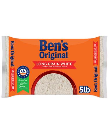 BEN'S ORIGINAL Enriched Long Grain White Rice, Parboiled Rice, 5 lb Bag