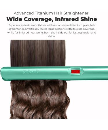 Joya Mia Allure 1 Oxidation Titanium Hair Straightener - Portable & Lightweight Flat Iron with Adjustable Temperature LCD Display & Travel-Friendly Design for All Hair Types - Teal - Buy Online on GoSupps.com