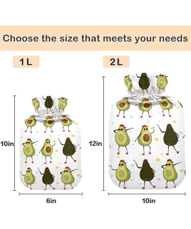 Naanle Dancing Avocado Hot Water Bottle 2L - Large Transparent Heat & Cold Therapy for Pain Relief | Perfect Bed Warmer for Hands & Feet - Buy Online on GoSupps.com