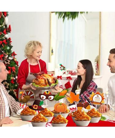 Thanksgiving cupcake decoration Thanksgiving turkey logo set theme - Buy Online on GoSupps.com
