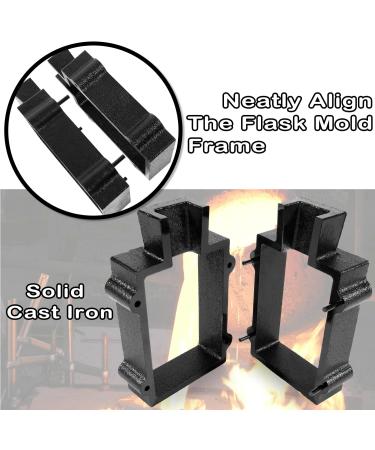 Deecaray Black Cast Iron Flask Mold Holder - 2 Pieces for Sand Casting Metal Jewelry and Tools - Buy Online on GoSupps.com