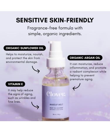 Clover Makeup Melt Milky Cleansing Oil | Gentle Skin-Friendly & Residue-Free Makeup Remover | Cruelty-Free & Vegan - Buy Online on GoSupps.com