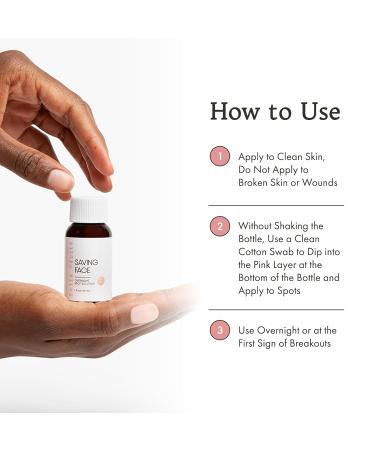 Bella V rit Saving Face | Salicylic Acid Acne Spot Treatment | Vegan & Talc-Free | Colloidal Sulfur & Zinc Oxide | 1 Fl Oz - Effective for Teens & Adults - Buy Online on GoSupps.com