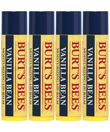 Burt's Bees Vanilla Bean Lip Balm 4-Pack - 100% Natural Moisturizing Formula - Buy Online on GoSupps.com