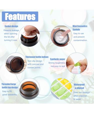 6 Pack Brown Glass Cream Cans - Refillable Ointment Jars 10ml 15ml 20ml with Lid & Liner - Ideal for Creams Lotions and More | International Shipping - Buy Online on GoSupps.com