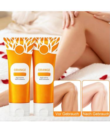 2PCS Orange Exfoliating Gel For Face & Body Exfoliating Cleansing Gel Scrub Moisturize Skin All Types Skin - Buy Online on GoSupps.com