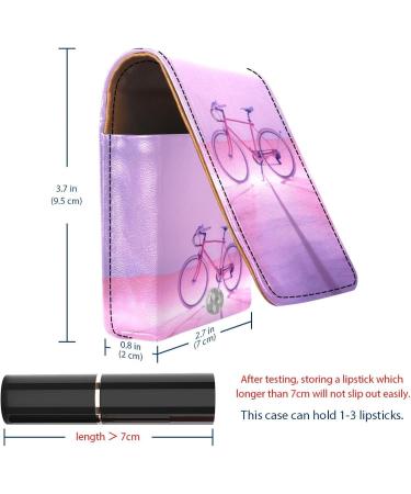 Travel Lipstick Organizer Case - Portable Makeup Bag with Mirror - Stylish Bike Pink - Perfect for On-the-Go Beauty - Buy Online on GoSupps.com