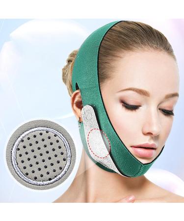 V Shaped Face Masque for Sagging - Breathable Elastic Double Chin Lift Bandage V Lines Face Lifting Strap Hook and Loop Chin and Cheek Lifting Bandage for V Face Lift Green - Buy Online on GoSupps.com