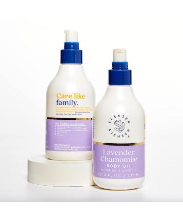 Spenser & Jensen Lavender Chamomile Moisturizing Oil - Hydrating Body Oil, After Shower Moisturizer - 8 oz, Paraben Free - Buy Online on GoSupps.com