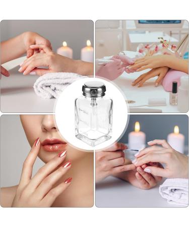 Beaupretty Clear Glass Push Down Dispenser Bottle for Nail Polish and Makeup Remover 180ML Empty One Touch Glass Pump Dispenser with Flip Top Cap - Buy Online on GoSupps.com