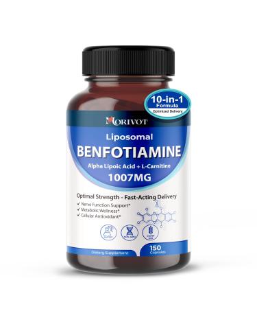Liposomal Benfotiamine with ALA & L-Carnitine 1007 mg | Supports Nerve & Metabolic Health | 150 Capsules 150 count (pack of 1)