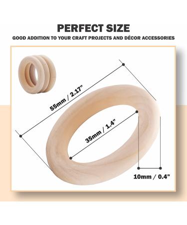 WUUDAR 55mm Wooden Rings for Crafts - 20Pcs Smooth Unfinished Macrame Rings for Jewelry Making, DIY Crafts & Home Decor - Durable & Lightweight Wood Rings - Buy Online on GoSupps.com