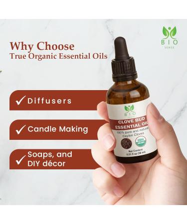 Bio sense 100% Pure Ceylon Organic Clove Bud Essential Oil USDA Certified | 15ml (0.5 Fl Oz) | 100% Pure & Organic Clove Bud Essential Oil | Use for Diffuser and Candle Making. - Buy Online on GoSupps.com