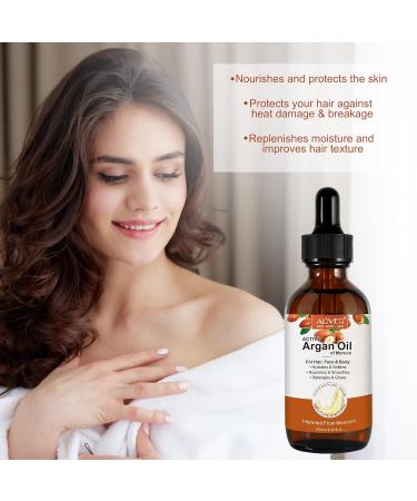 Argan Oil Moroccan Argon Oil Active Argan Oil for Hair Treatment for Damage Hairs and Dry Skins Cold Pressed Oil for Hair Beards Nails and Skins - Buy Online on GoSupps.com