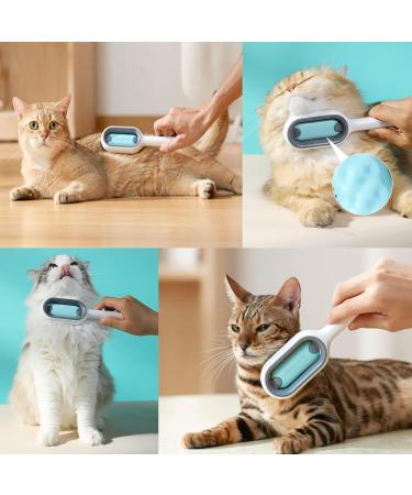 4-in-1 Animal Hair Removal Comb & Cat Brush with Water Tank - Multifunctional Pet Cleaning Tool for Massage & Care in Blue - Buy Online on GoSupps.com