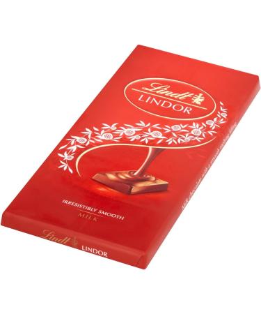 Lindt - Lindor - Milk Bar - 100g (Pack of 10) - Buy Online on GoSupps.com