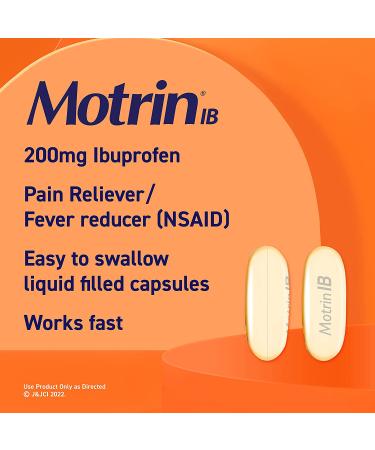 Motrin IB Liquid Gels 200mg, 80 Ct - Pain Reliever for Arthritis, Aches, Headache, Menstrual Cramps - NSAID - Buy Online on GoSupps.com