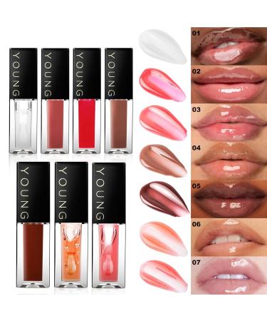 Mirror Lip Oil Set - 4PCS No-Sticky Gloss Lip Balm Nourishing Transparent Tinted Lip Care & Long Lasting Shine for Women - Buy Online on GoSupps.com