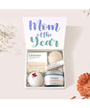 Dear Ava Spa Gifts for Women - Organic Self Care luxury Anti Stress Relaxing Bath and Body Kit Set Basket Box for Her with Heartfelt Card - Funny Gifts for Mom