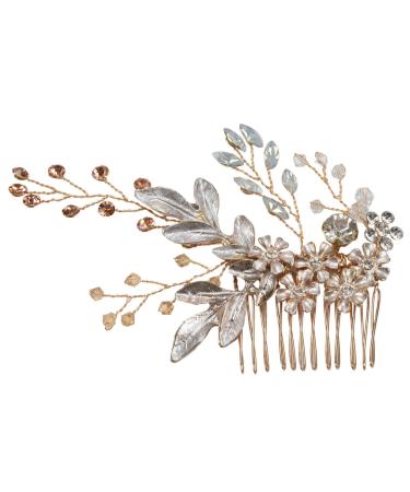 Jimenez Women Hairpin Hair Comb Clip Floral Head Piece Crystal Flower Bride Hair Pins Wedding Bridal Hairs Accessories Gift