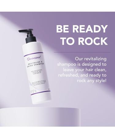 Dermgenix Revitalize and Shine Shampoo with Rice Protein Argan Oil and Hempseed Oil Gentle Daily Shampoo for Soft Shiny Hair - Buy Online on GoSupps.com