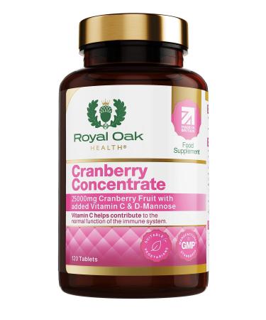 Cranberry Tablets 25000mg of Fresh Cranberries and Vitamin C Non-GMO Gluten Free Cranberries Fruit Extract Cranberry Supplements for Women 120 Tablets