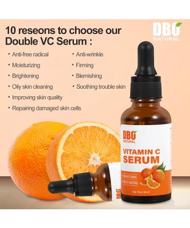 Vitamin C Face Serum with Hyaluronic Acid - Hydrating Anti-Aging Brightening - 30ml Natural Serum for Oily & Acne-Prone Skin - Buy Online on GoSupps.com