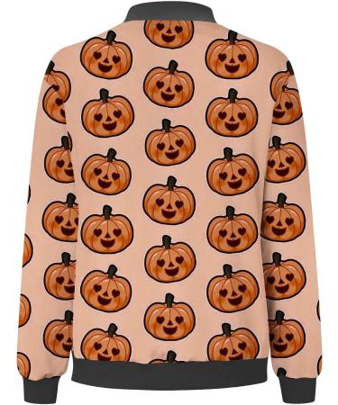 oelaio Women's Fashion Long Sleeve Halloween Zipper Print Outing Causal Coat Cardigan Orange XX-Large - Buy Online on GoSupps.com
