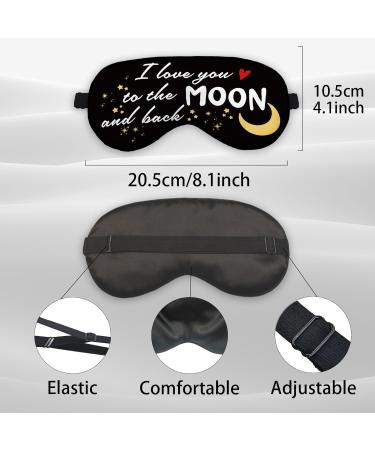Shop Kdqua 'I Love You to The Moon and Back' Silk Eye Mask - Perfect Long Distance Relationship Gift for Girlfriend/Boyfriend | Adjustable Lightweight Blackout Sleep Mask - Buy Online on GoSupps.com