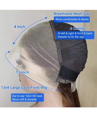 Godwizus 20 Honey Blonde Ombre Human Hair Lace Front Wig for Black Women - Pre Plucked, 180% Density, Natural Hairline, Body Wave Style - Buy Online on GoSupps.com