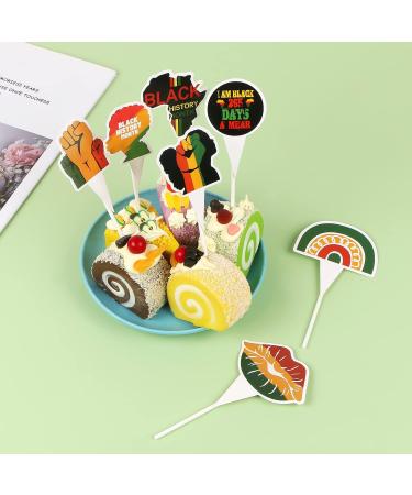 36 PCS Happy Juneteenth Day Cupcake Toppers Black History Month Cake Toppers Toothpicks African Independence Theme Party Supplies Decorations - Buy Online on GoSupps.com