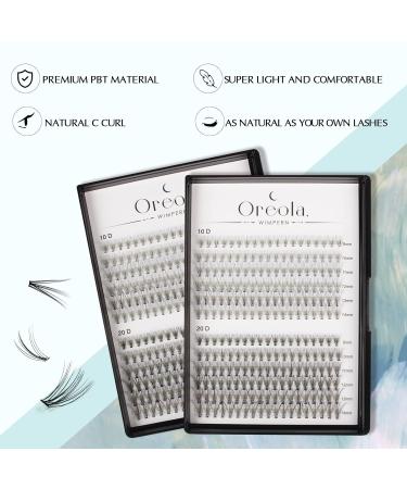 Oreola Cluster Eyelashes - Volume 0.1C Mixed Lashes 10D & 20D | Natural Reusable Individual False Eyelash Extensions (12 Lines 8-14mm) - Buy Online on GoSupps.com