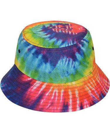 Women's Tie Dye Mushroom Bucket Hat - Double-Sided Fisherman Cap for Travel and Sun Protection - Buy Online on GoSupps.com