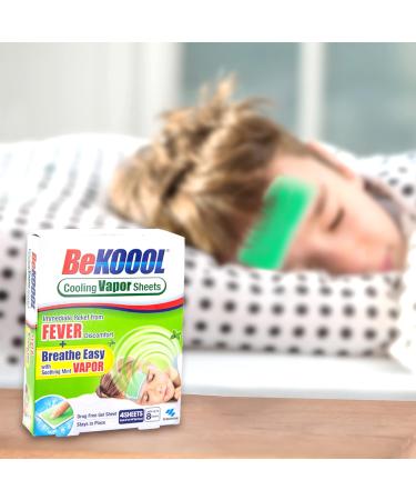 BeKoool Kids Fever Cooling Mint Vapor Sheets | 4 Count - Non-Medicated Fever Relief - Buy Online on GoSupps.com
