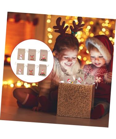 KOMBIUDA 6pcs Christmas Sack Bags Drawstring Christmas Bag Multipurpose Storage Bags Elk Burlap Bag - Buy Online on GoSupps.com