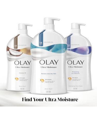 Olay Body Wash for Women Ultra Moisture Renews Extra Dry Skin 24/7 Moisture Barrier Repair Hydrating Formula for Visibly Healthy Soft Skin Vitamin B3 & Hyaluronic Blend All Skin Types 35 fl oz - Buy Online on GoSupps.com