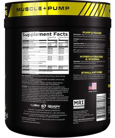 MRI NO2 Black Nitric Oxide Supplement for Pump, Muscle Growth, Vascularity & Energy - 60 Servings (Sour Pixie Pump) - Buy Online on GoSupps.com