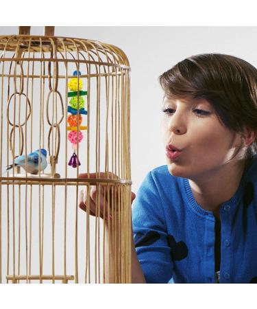 Bebester Bird Chewing Toys 8Pieces Bird Parrot Toys Bird Hanging Bell Toy Hanging Colorful Swing Chewing Toy Bells Ladder Swing for Small Parrots Macaws Parakeets Conures Cockatiels Love Birds - Buy Online on GoSupps.com